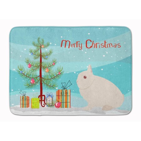 Carolines Treasures Hermelin Rabbit Christmas Machine Washable Memory Foam Mat BB9331RUG